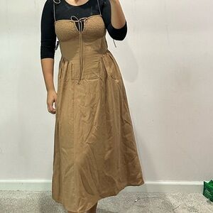 brown midi dress